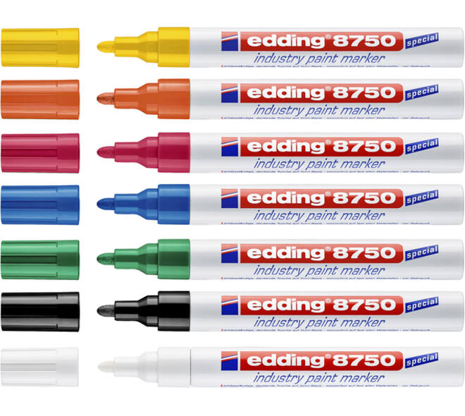 Paintmarker edding 8750 industrie 2-4mm geel